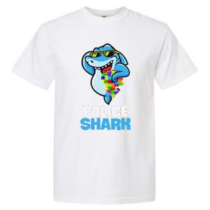 Police Shark Autism Awareness Gift Garment-Dyed Heavyweight T-Shirt