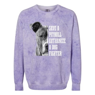 Pitbull Save A Pitbull Funny Dog Rescue Pitbull Mom Dad Great Gift Colorblast Crewneck Sweatshirt