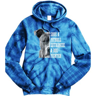 Pitbull Save A Pitbull Funny Dog Rescue Pitbull Mom Dad Great Gift Tie Dye Hoodie