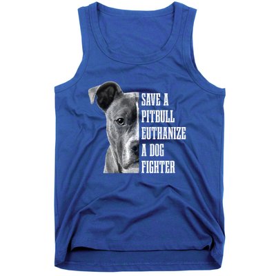 Pitbull Save A Pitbull Funny Dog Rescue Pitbull Mom Dad Great Gift Tank Top