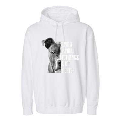 Pitbull Save A Pitbull Funny Dog Rescue Pitbull Mom Dad Great Gift Garment-Dyed Fleece Hoodie