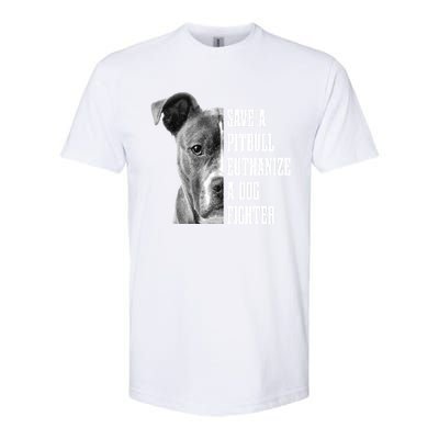 Pitbull Save A Pitbull Funny Dog Rescue Pitbull Mom Dad Great Gift Softstyle CVC T-Shirt