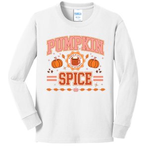 Pumpkin Spice Autumn Fall Season Kids Long Sleeve Shirt