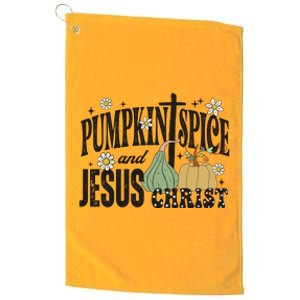 Pumpkin Spice And Jesus Christ Fun Fall Christian Cross Faith Platinum Collection Golf Towel