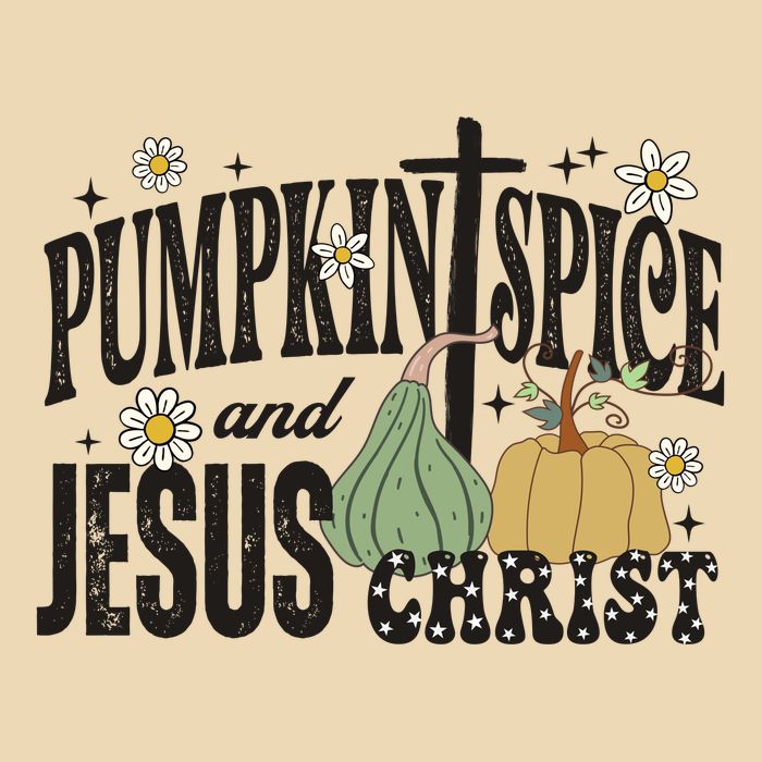Pumpkin Spice And Jesus Christ Fun Fall Christian Cross Faith Drawstring Bag