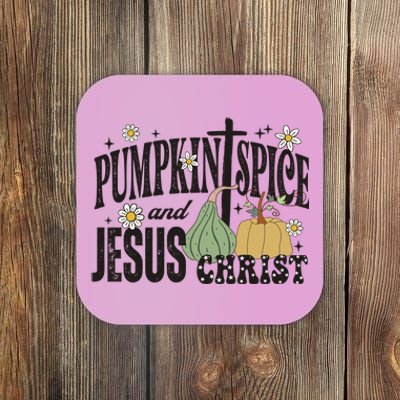 Pumpkin Spice And Jesus Christ Fun Fall Christian Cross Faith Coaster