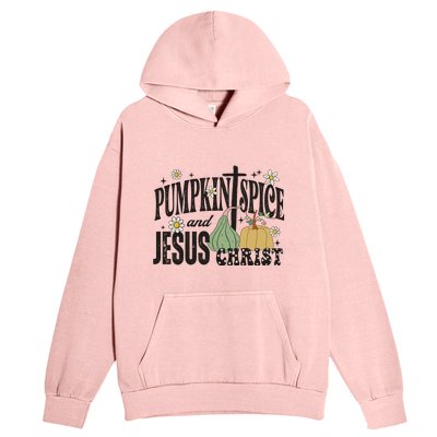 Pumpkin Spice And Jesus Christ Fun Fall Christian Cross Faith Urban Pullover Hoodie