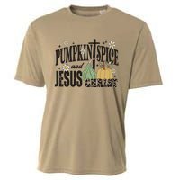 Pumpkin Spice And Jesus Christ Fun Fall Christian Cross Faith Cooling Performance Crew T-Shirt