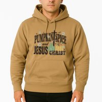 Pumpkin Spice And Jesus Christ Fun Fall Christian Cross Faith Hoodie