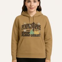 Pumpkin Spice And Jesus Christ Fun Fall Christian Cross Faith Hoodie