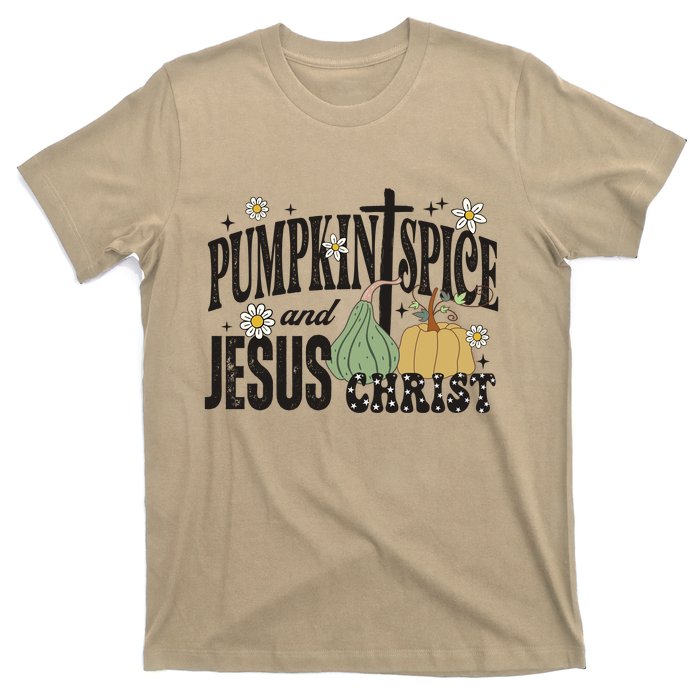 Pumpkin Spice And Jesus Christ Fun Fall Christian Cross Faith T-Shirt