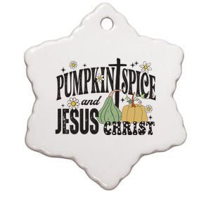 Pumpkin Spice And Jesus Christ Fun Fall Christian Cross Faith Ceramic Star Ornament