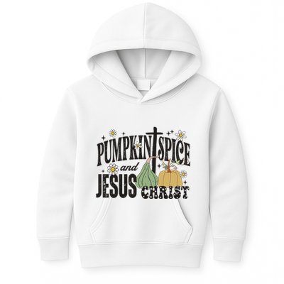 Pumpkin Spice And Jesus Christ Fun Fall Christian Cross Faith Kids Hoodie