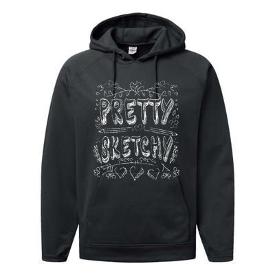 Pretty Sketchy Artists Pencils Art Lover Performance Fleece Hoodie