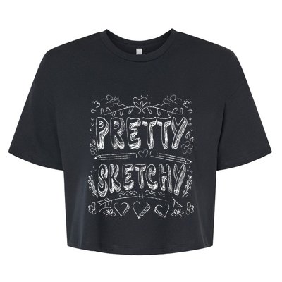 Pretty Sketchy Artists Pencils Art Lover Bella+Canvas Jersey Crop Tee