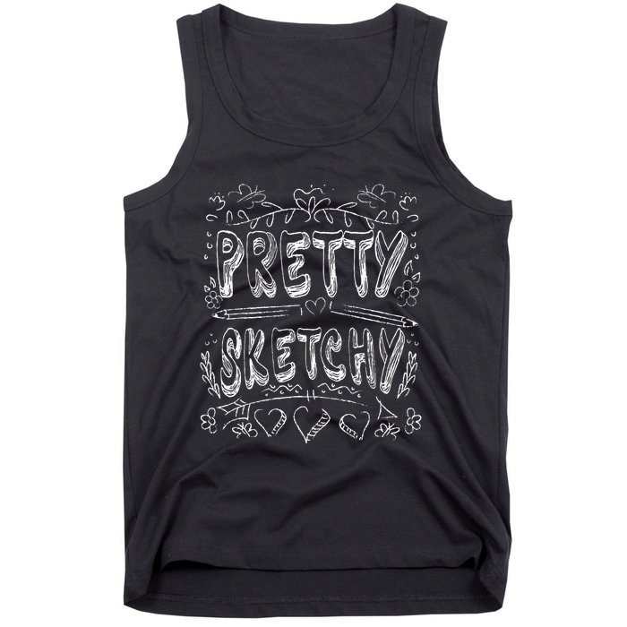 Pretty Sketchy Artists Pencils Art Lover Tank Top