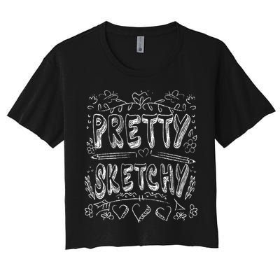 Pretty Sketchy Artists Pencils Art Lover Crop Top