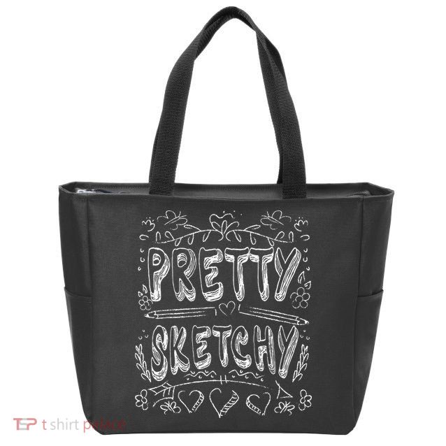 Pretty Sketchy Artists Pencils Art Lover Zip Tote Bag