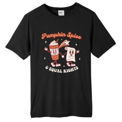 Pumpkin Spice And Equal Rights Retro Groovy Fall Season Gift Tall Fusion ChromaSoft Performance T-Shirt