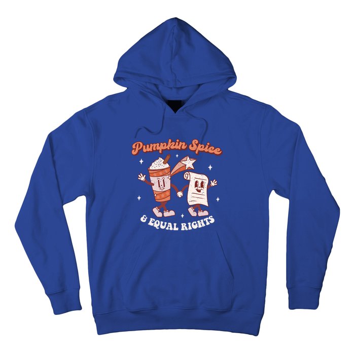 Pumpkin Spice And Equal Rights Retro Groovy Fall Season Gift Hoodie