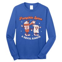 Pumpkin Spice And Equal Rights Retro Groovy Fall Season Gift Long Sleeve Shirt