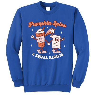 Pumpkin Spice And Equal Rights Retro Groovy Fall Season Gift Sweatshirt