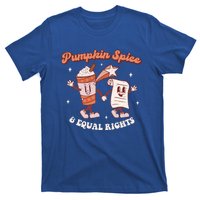 Pumpkin Spice And Equal Rights Retro Groovy Fall Season Gift T-Shirt