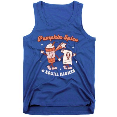 Pumpkin Spice And Equal Rights Retro Groovy Fall Season Gift Tank Top