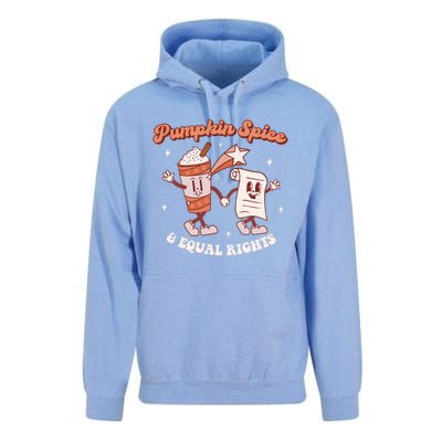 Pumpkin Spice And Equal Rights Retro Groovy Fall Season Gift Unisex Surf Hoodie