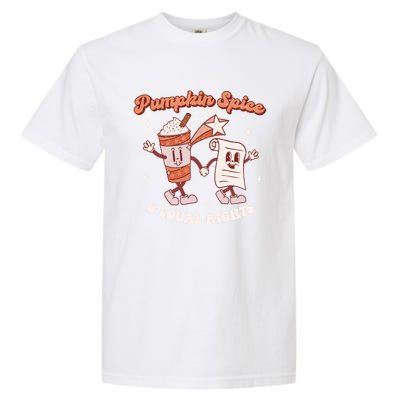 Pumpkin Spice And Equal Rights Retro Groovy Fall Season Gift Garment-Dyed Heavyweight T-Shirt