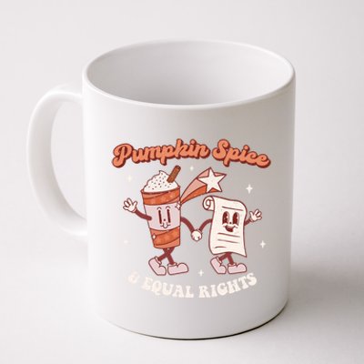 Pumpkin Spice And Equal Rights Retro Groovy Fall Season Gift Coffee Mug