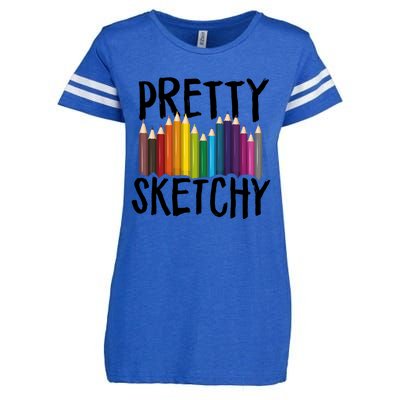 Pretty Sketchy Artist Art Teacher Enza Ladies Jersey Football T-Shirt