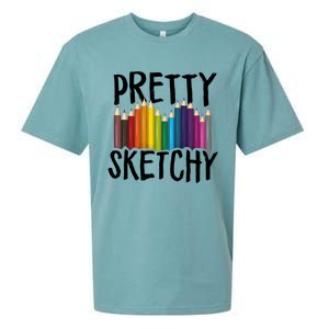 Pretty Sketchy Artist Art Teacher Sueded Cloud Jersey T-Shirt