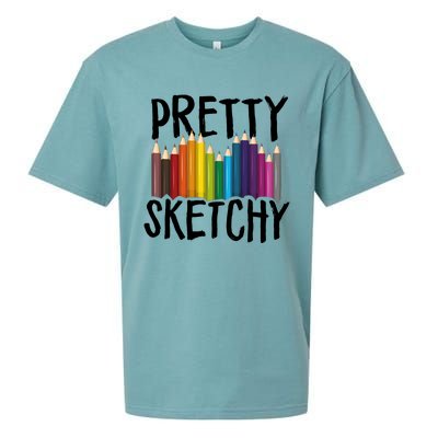 Pretty Sketchy Artist Art Teacher Sueded Cloud Jersey T-Shirt