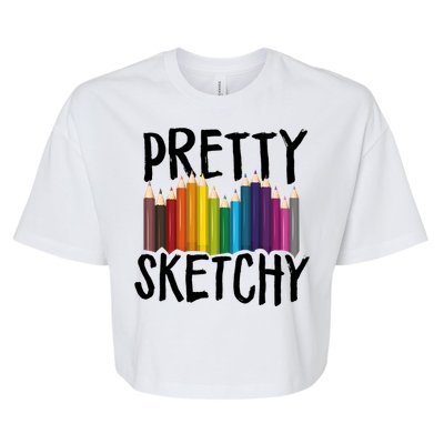 Pretty Sketchy Artist Art Teacher Bella+Canvas Jersey Crop Tee