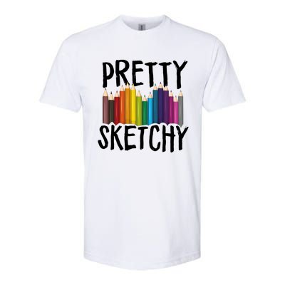 Pretty Sketchy Artist Art Teacher Softstyle CVC T-Shirt