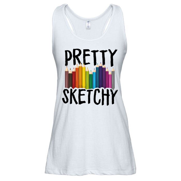 Pretty Sketchy Artist Art Teacher Ladies Essential Flowy Tank