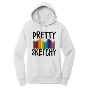 Pretty Sketchy Artist Art Teacher Women's Pullover Hoodie