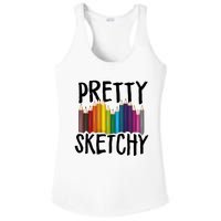 Pretty Sketchy Artist Art Teacher Ladies PosiCharge Competitor Racerback Tank