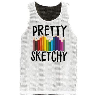 Pretty Sketchy Artist Art Teacher Mesh Reversible Basketball Jersey Tank