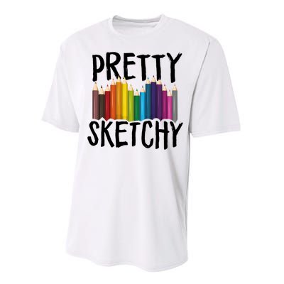 Pretty Sketchy Artist Art Teacher Performance Sprint T-Shirt