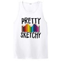 Pretty Sketchy Artist Art Teacher PosiCharge Competitor Tank