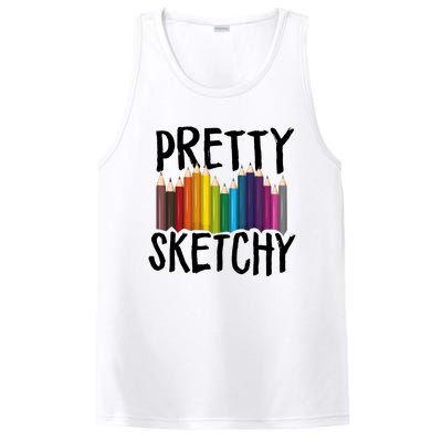 Pretty Sketchy Artist Art Teacher PosiCharge Competitor Tank