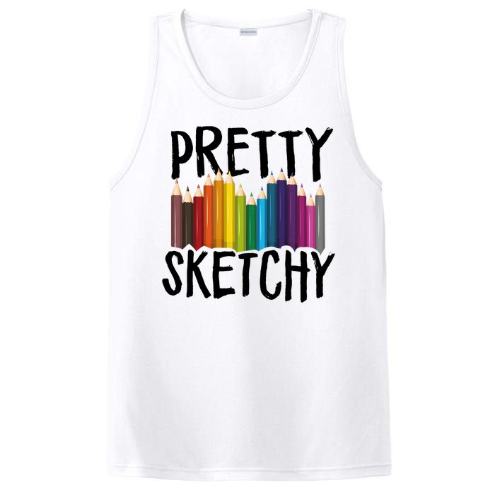 Pretty Sketchy Artist Art Teacher PosiCharge Competitor Tank