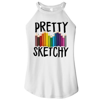 Pretty Sketchy Artist Art Teacher Women's Perfect Tri Rocker Tank