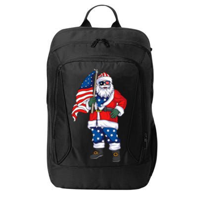 Patriotic Santa American Christmas 4th Of July Santa City Backpack