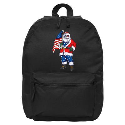 Patriotic Santa American Christmas 4th Of July Santa 16 in Basic Backpack
