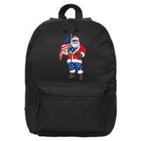Patriotic Santa American Christmas 4th Of July Santa 16 in Basic Backpack