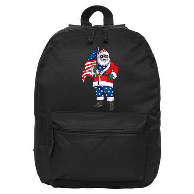 Patriotic Santa American Christmas 4th Of July Santa 16 in Basic Backpack