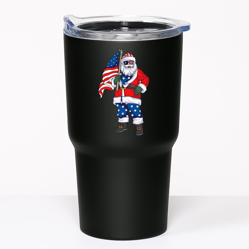 Patriotic Santa American Christmas 4th Of July Santa Tumbler